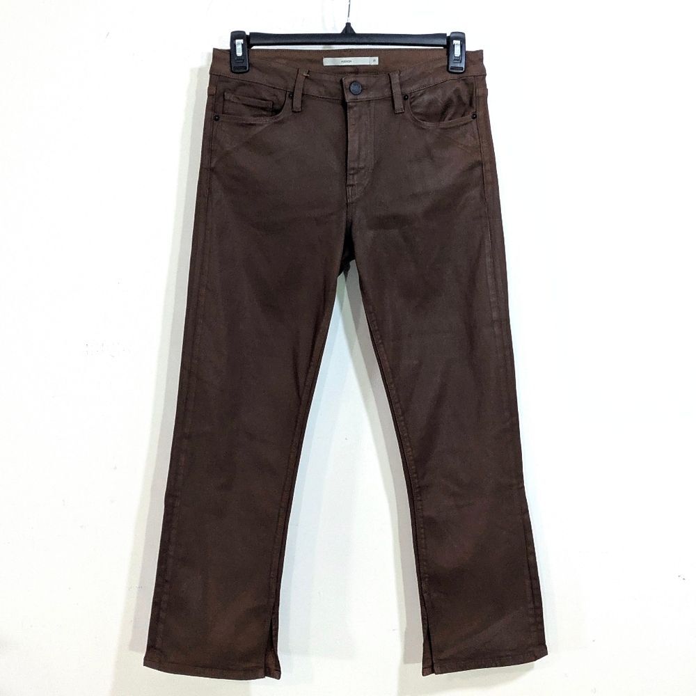 Hudson Waxed Coated Brown Split Ankle Hem Pants / Jeans - Size 30 Womens